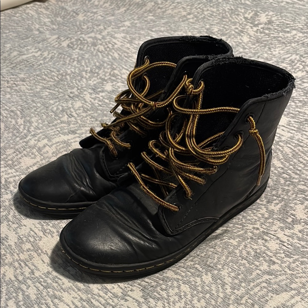 Dr. Martens Black and Gold Combat Boots